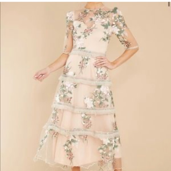 Just Me Embroidered Mesh Formal Wedding Party Dress Size XS - Picture 1 of 12